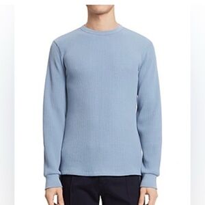 NWT Theory “Bound” Slope Blue Waffle Sweatshirt ORGANIC Collection